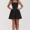 Florianne Black Bow Mini Dress