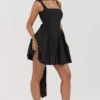 Florianne Black Bow Mini Dress