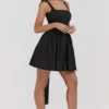 Florianne Black Bow Mini Dress