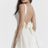 Florianne Ivory Cotton Bow Mini Dress