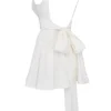 Florianne Ivory Cotton Bow Mini Dress