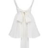 Florianne Ivory Cotton Bow Mini Dress