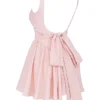 Florianne Soft Peach Bow Mini Dress