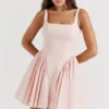 Florianne Soft Peach Bow Mini Dress