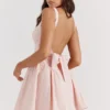 Florianne Soft Peach Bow Mini Dress