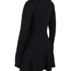 Francesca Black Stretch Crepe Godet Mini Dress