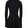 Francesca Black Stretch Crepe Godet Mini Dress