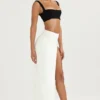 Francesca Ivory Thigh Split Midi Skirt