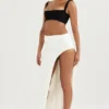 Francesca Ivory Thigh Split Midi Skirt