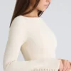 Francesca Vintage Cream Stretch Crepe Godet Mini Dress