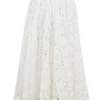 Francine White Broderie Anglais Midi Skirt