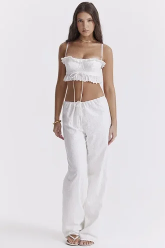 Frankie White Broderie Anglais Trousers