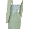 Freyja Green Gathered Corset Dress