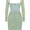 Freyja Green Gathered Corset Dress