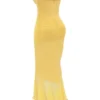 Gabbi Apricot Ruffled Front Gown