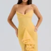 Gabbi Apricot Ruffled Front Gown