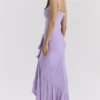 Gabbi Orchid Mesh Ruffled Front Gown