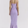 Gabbi Orchid Mesh Ruffled Front Gown