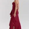 Gabbi Wine Ruffled Front Gown