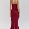 Gabbi Wine Ruffled Front Gown