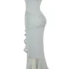 Gabriella Pistachio Ruffled Front Gown
