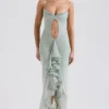 Gabriella Pistachio Ruffled Front Gown