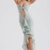Gabriella Pistachio Ruffled Front Gown