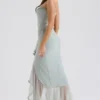 Gabriella Pistachio Ruffled Front Gown