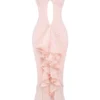 Gabriella Soft Peach Ruffled Front Gown