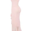 Gabriella Soft Peach Ruffled Front Gown