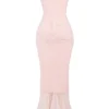 Gabriella Soft Peach Ruffled Front Gown
