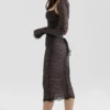 Gaia Black Lace Corset Midi Dress