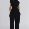 Geena Black Wool Boucle Knit Trousers