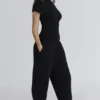 Geena Black Wool Boucle Knit Trousers