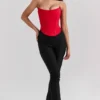 Genevieve Scarlet Satin Lace Back Corset