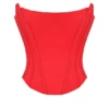 Genevieve Scarlet Satin Lace Back Corset