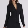 Georgia Black Hourglass Blazer Dress
