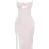 Georgia Crystal Satin and Lace Midi Dress