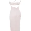 Georgia Crystal Satin and Lace Midi Dress
