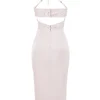 Georgia Crystal Satin and Lace Midi Dress