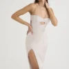 Georgia Crystal Satin and Lace Midi Dress
