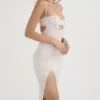 Georgia Crystal Satin and Lace Midi Dress