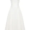 Georgiana White Cotton Strapless Midi Sundress