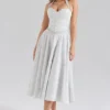 Georgie Cotton Halter Neck Polka Dot Print Midi Dress