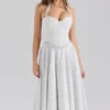 Georgie Cotton Halter Neck Polka Dot Print Midi Dress