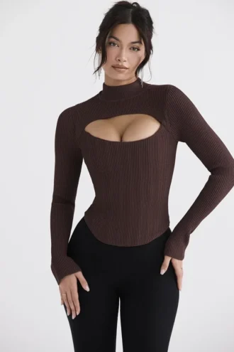 Georgina Cocoa Knitted Corset