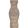 Giada Rose Gold Embroidered Sequinned Gown