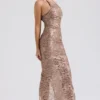 Giada Rose Gold Embroidered Sequinned Gown
