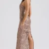 Giada Rose Gold Embroidered Sequinned Gown