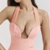Gianina Sorbet Crepe Halter Maxi Dress